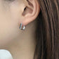 14K/10K White Gold Square Bridge Earrings - Model Image