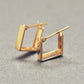 18K/10K Yellow Gold Square Bridge Earrings - Product Image