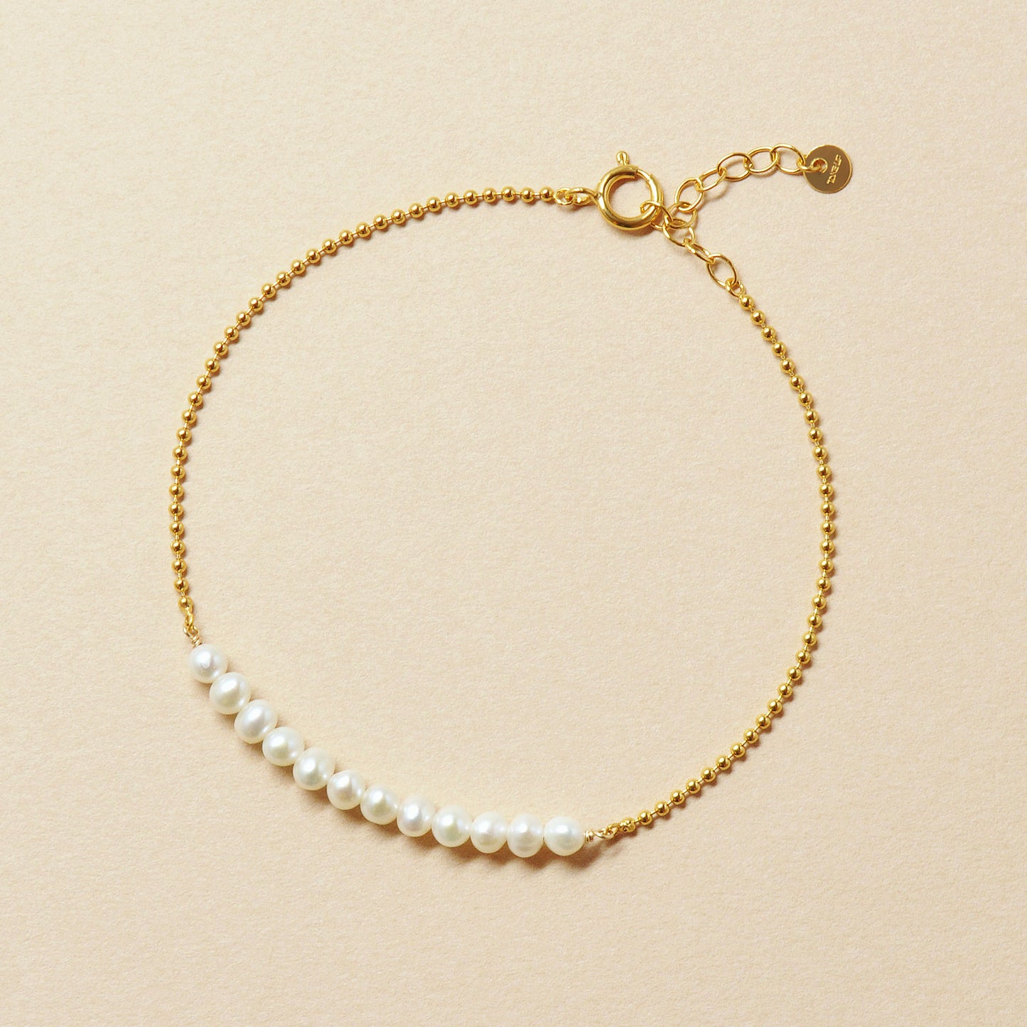 [WEB and Some Store Only] Gold Filled Freshwater Pearl Ball Chain Bracelet - Product Image