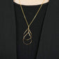 [WEB and Some Store Only] Gold Filled Double Dew Drop Necklace - Model Image