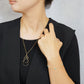 [WEB and Some Store Only] Gold Filled Double Dew Drop Necklace - Model Image