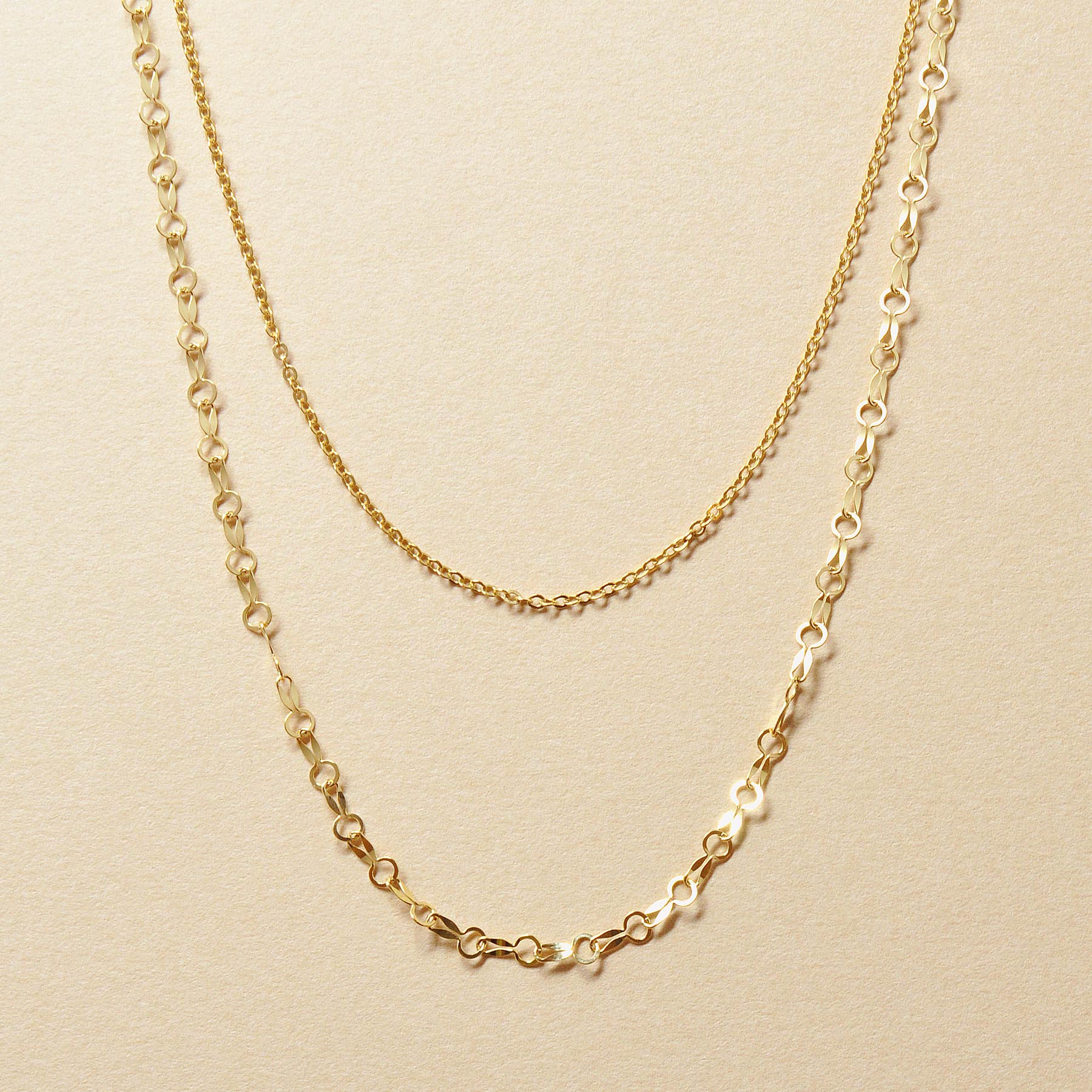 [WEB and Some Store Only] Gold Filled Double Chain Necklace - Product Image