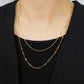 [WEB and Some Store Only] Gold Filled Double Chain Necklace - Model Image