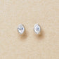 [Second Earrings] Platinum Blue Moonstone Marquise Earrings - Product Image