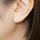 [Second Earrings] Platinum Blue Moonstone Marquise Earrings - Model Image