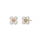 18K/10K Diamond Pearl Clover Earrings (Yellow Gold) - Product Image