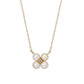 10K Diamond Pearl Clover Necklace (Yellow Gold) - Product Image