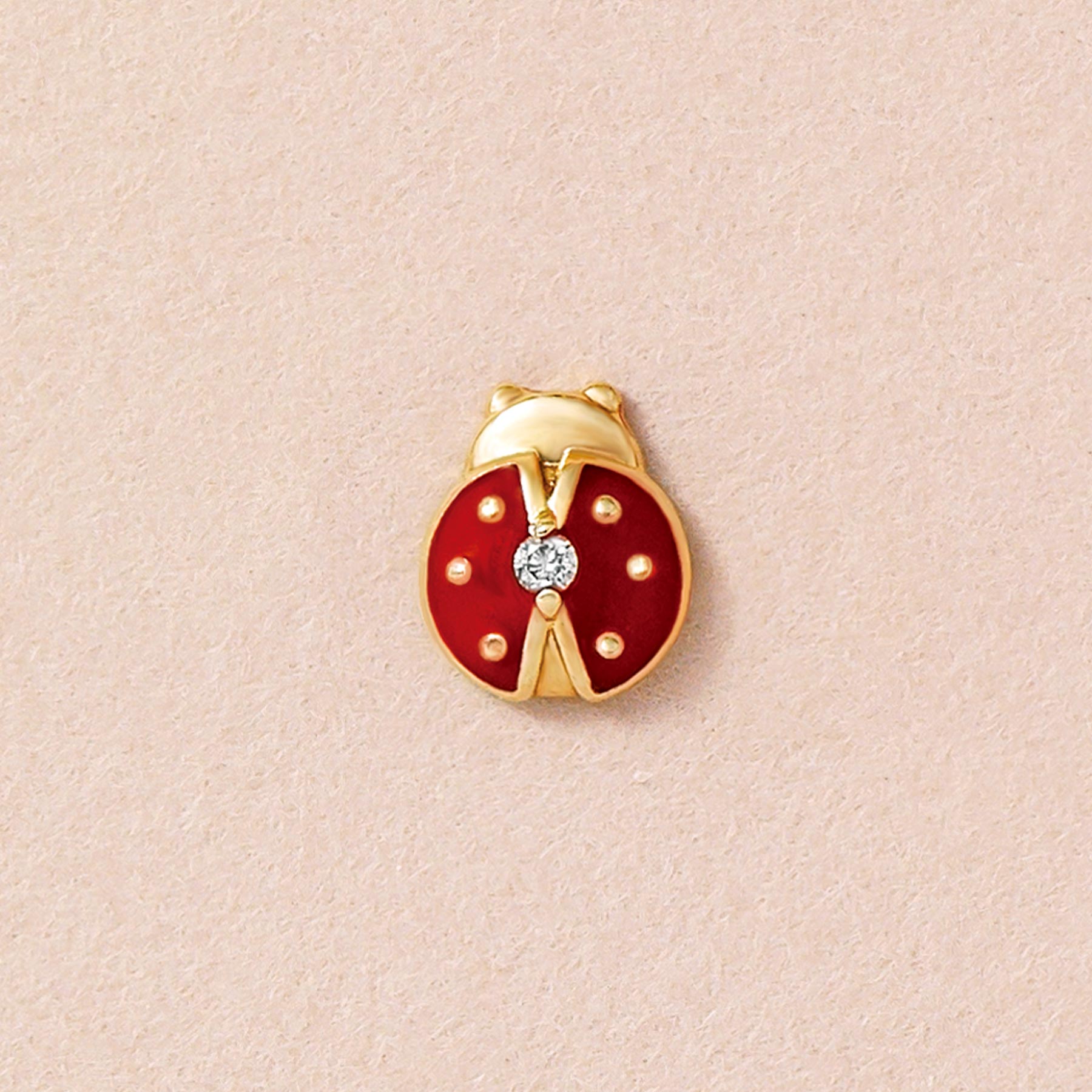 [GARDEN] 18K/10K Diamond Ladybug Single Earring (Yellow Gold) - Product Image