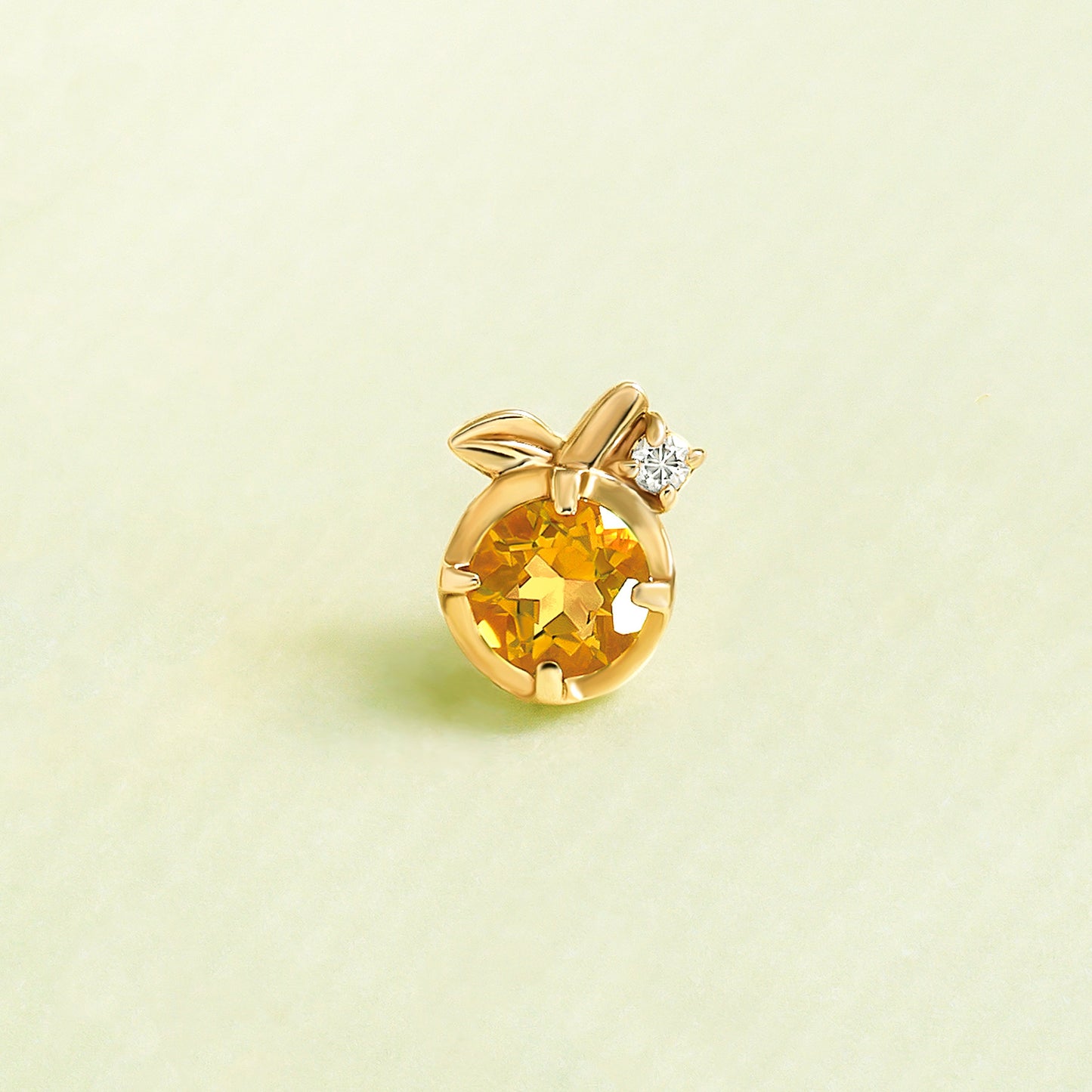 [Solo Earring] 18K/10K Orange Tea Single Earring (Yellow Gold) - Product Image