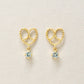 18K/10K Aquamarine Pretzel Swinging Earrings (Yellow Gold) - Product Image