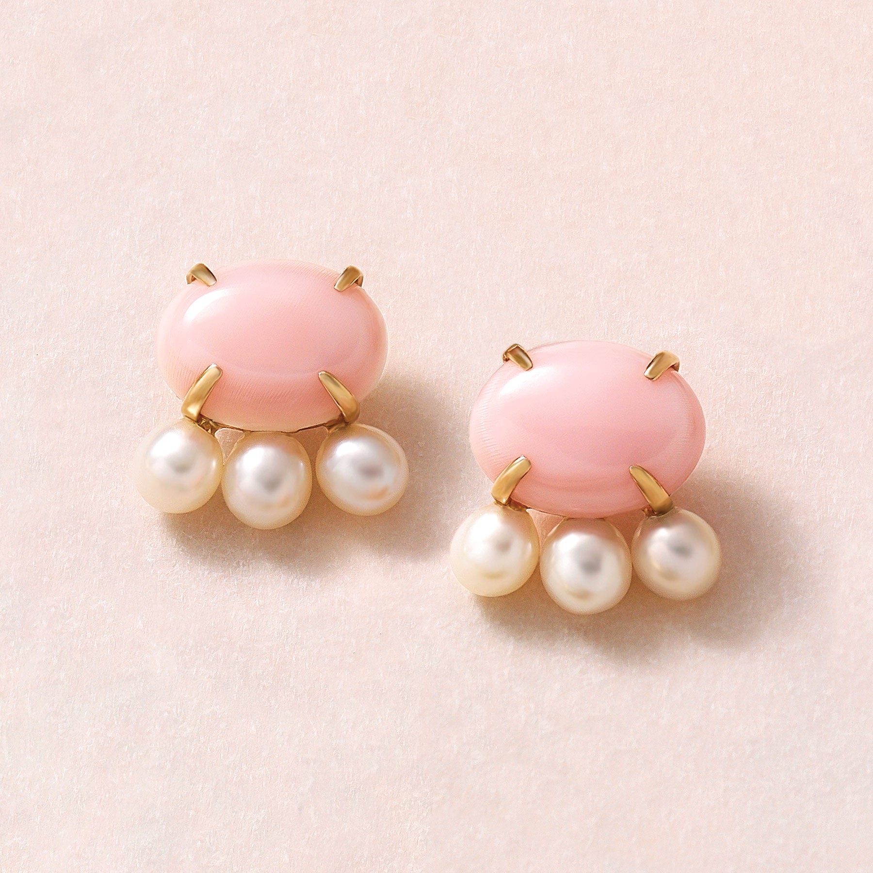 18K/10K Conch Shell Macaron Earrings (Yellow Gold) - Product Image