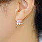 18K/10K Conch Shell Macaron Earrings (Yellow Gold) - Model Image