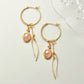 [Palette] Gold Filled / Silver Strawberry Quartz Charm Set Earrings [Berry] (Yellow Gold Plated) - Product Image