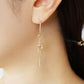 [Palette] Gold Filled / Silver Strawberry Quartz Charm Set Earrings [Berry] (Yellow Gold Plated) - Model Image