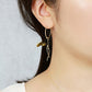 [Palette] Gold Filled / Silver Strawberry Quartz Charm Set Earrings [Berry] (Yellow Gold Plated) - Model Image