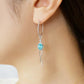 [Palette] Gold Filled / Silver Apatite x White Quartz Charm Set Earrings [Berry] (Platinum Plated) - Model Image