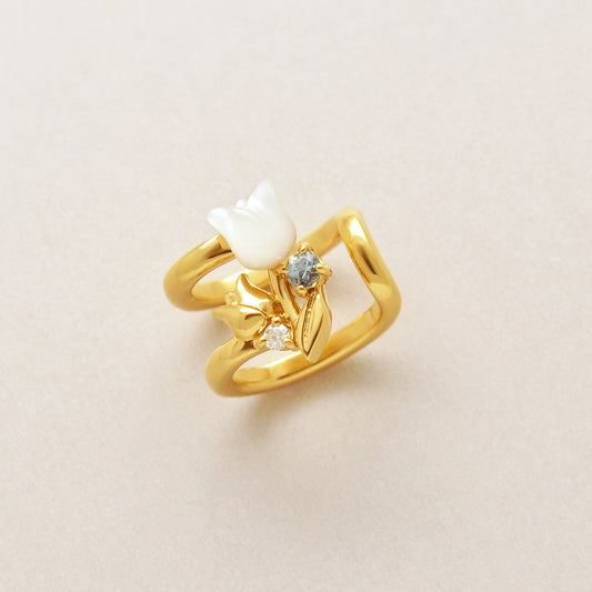 [Birth Flower Jewelry] March - Tulip Ear Cuff (925 Sterling Silver) - Product Image