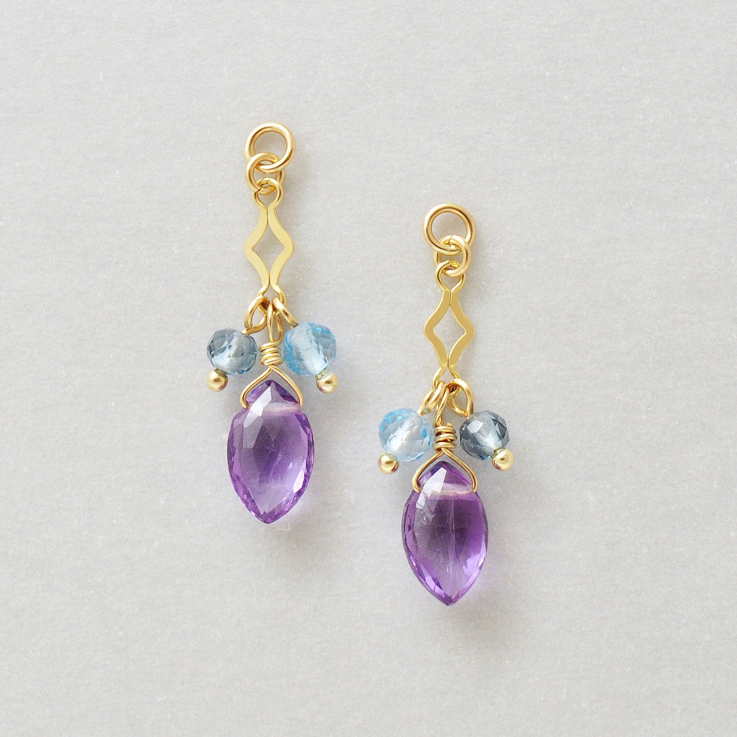 [Palette] 10K Amethyst Charms (Yellow Gold) - Product Image