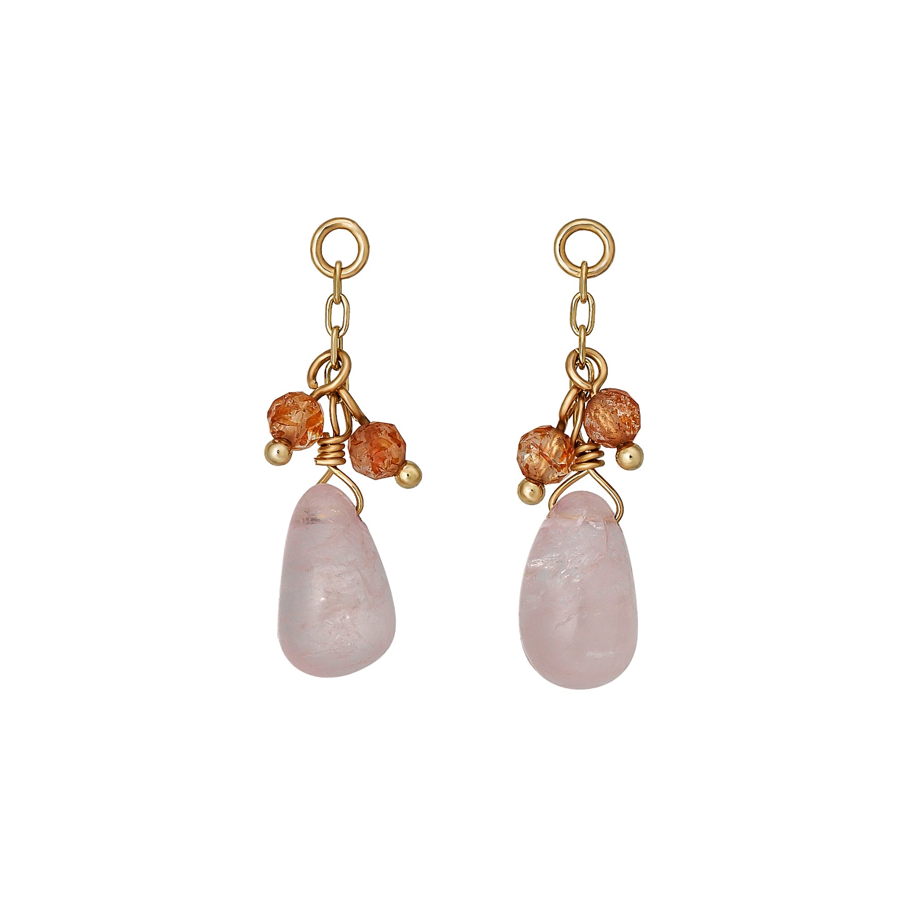 [Palette] 10K Morganite Charms (Yellow Gold) - Product Image