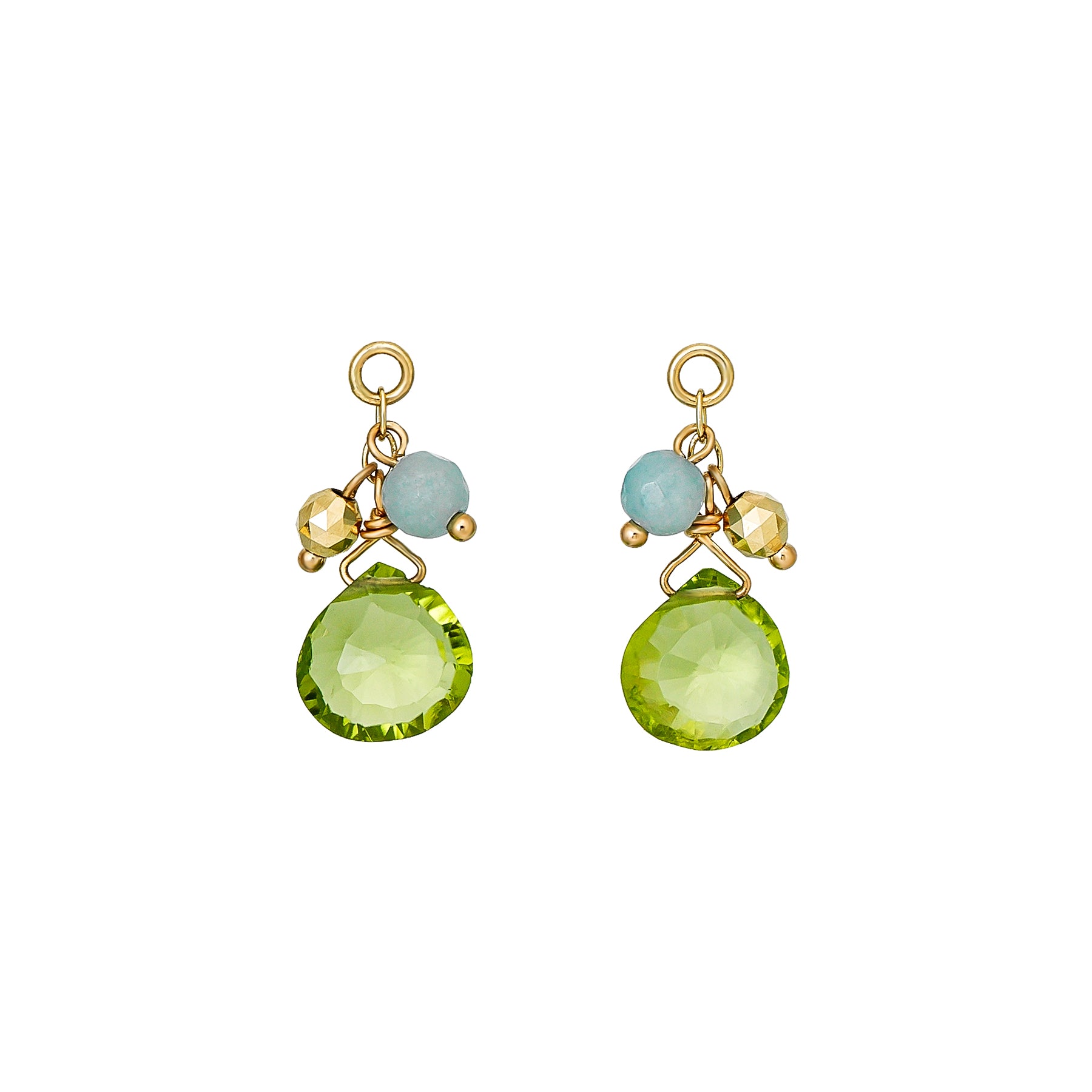 [Palette] 10K Peridot Marron Cut Charms (Yellow Gold) - Product Image