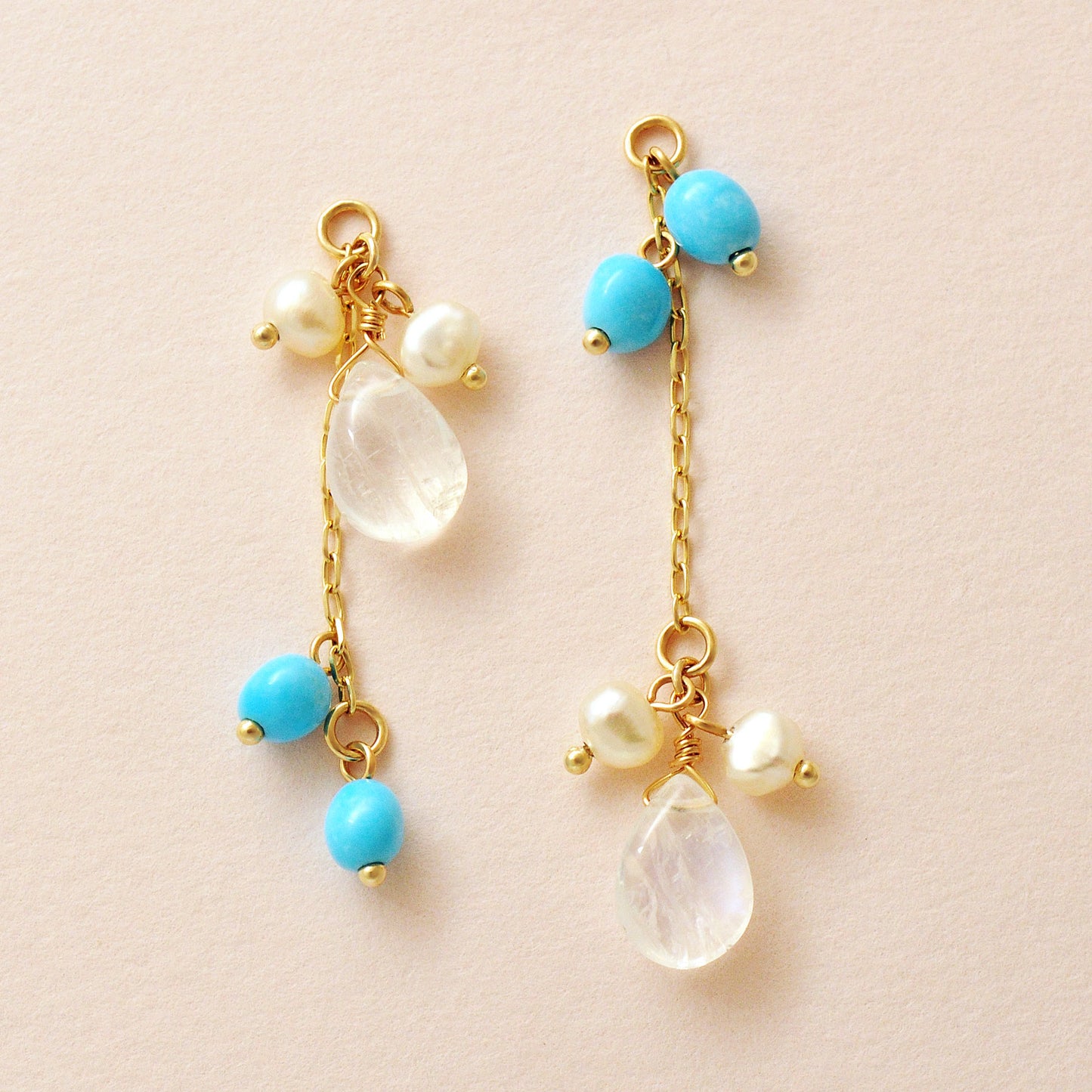 [Palette] 10K Blue Moonstone Arrangement Charms (Yellow Gold) - Product Image