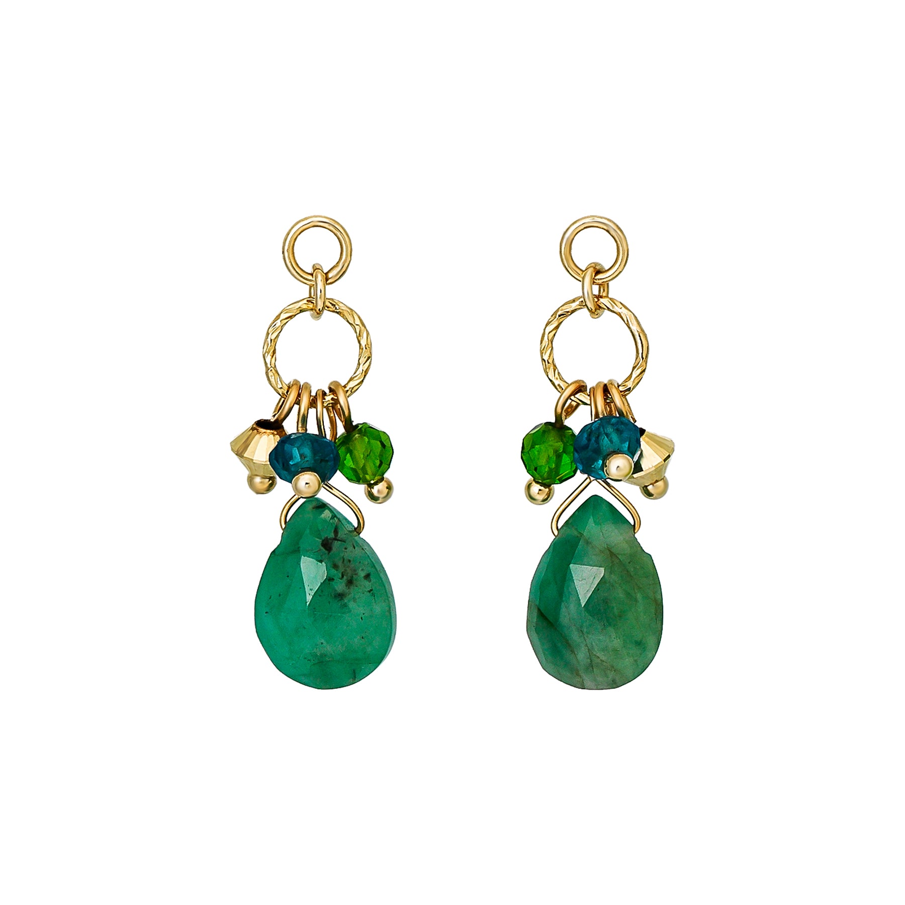 [Palette] 10K 2Way Emerald Charms (Yellow Gold) - Product Image