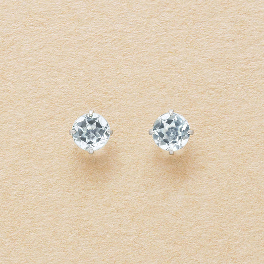 [Second Earrings] Platinum Aquamarine Earrings - Product Image