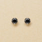 [Second Earrings] Platinum Black Cubic Zirconia Earrings - Product Image