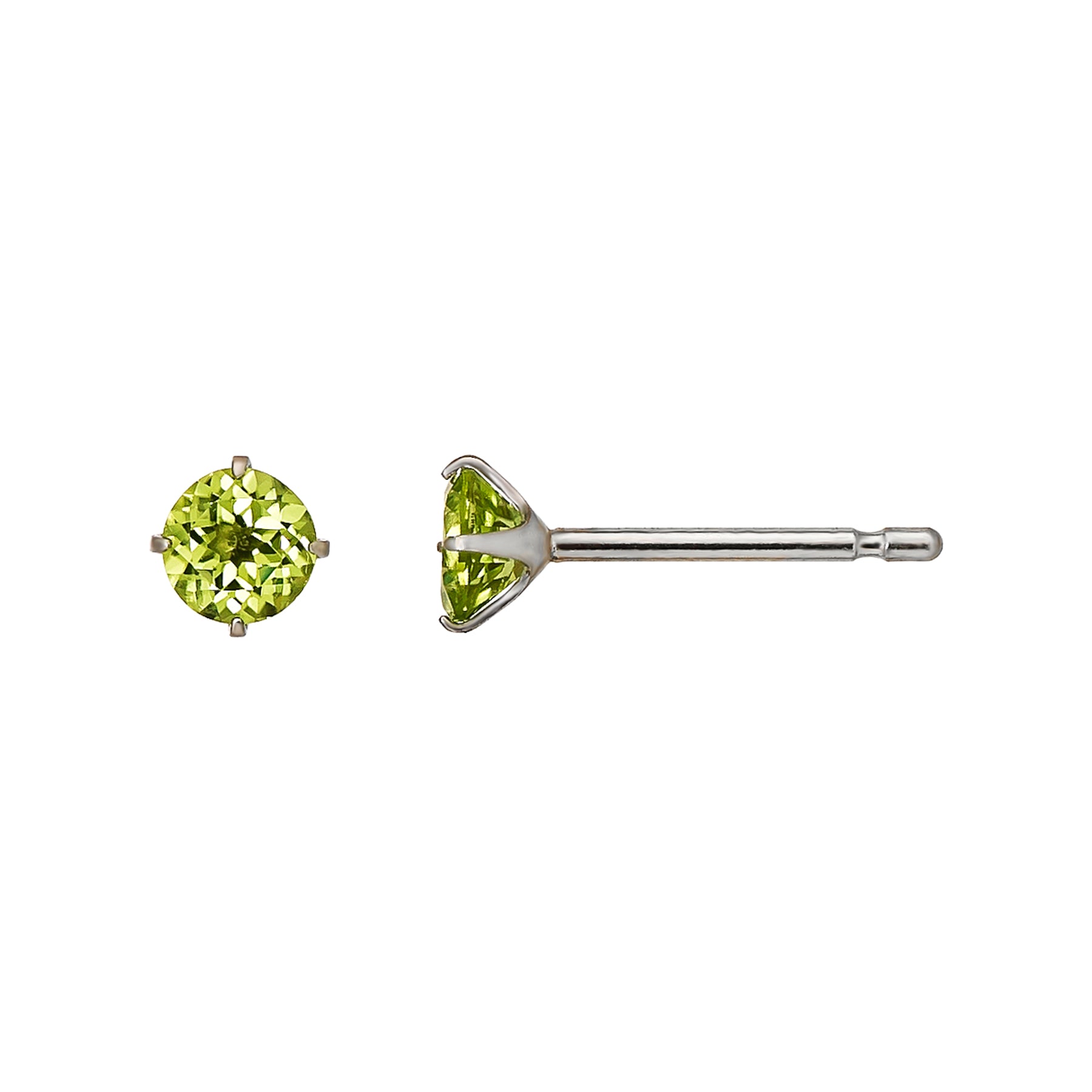 [Second Earrings] Platinum Peridot Earrings - Product Image