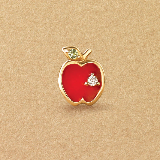 [Solo Earring] 18K/10K Apple Single Earring (Yellow Gold) - Product Image