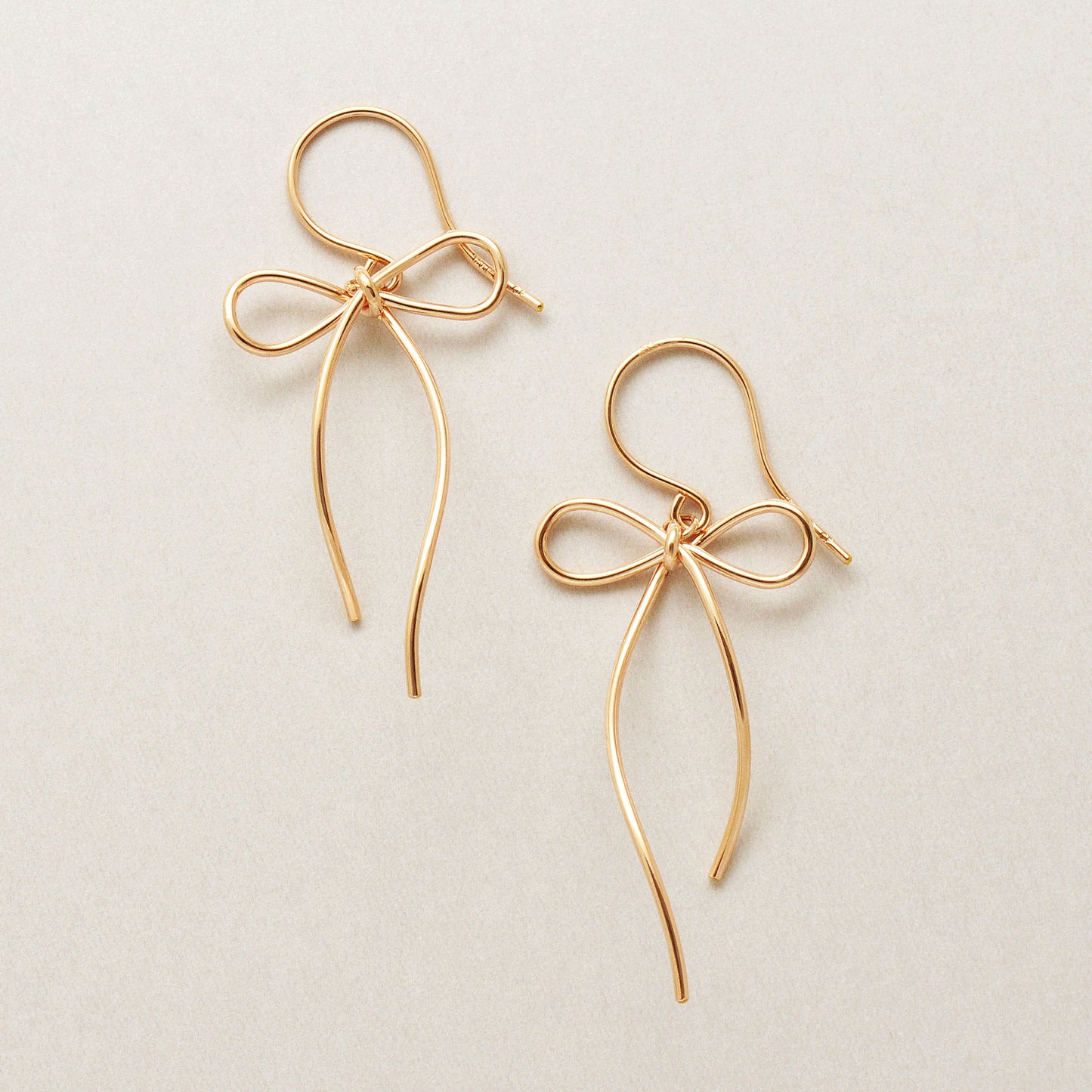 Gold Filled Ribbon Wire Earrings - Product Image