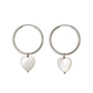 Gold Filled Heart Shell Hoop Earrings - Product Image