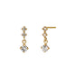 18K/10K 2-Stone Diamond Short Earrings (Yellow Gold) - Product Image