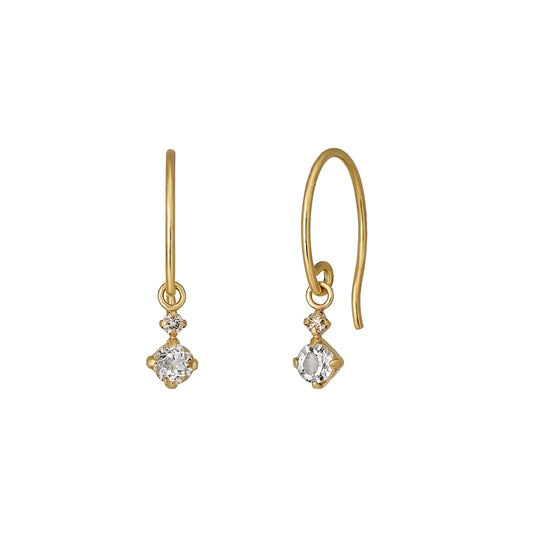 18K/10K Diamond Wire Earrings (Yellow Gold) - Product Image