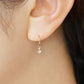 14K/10K Diamond Wire Earrings (White Gold) - Model Image