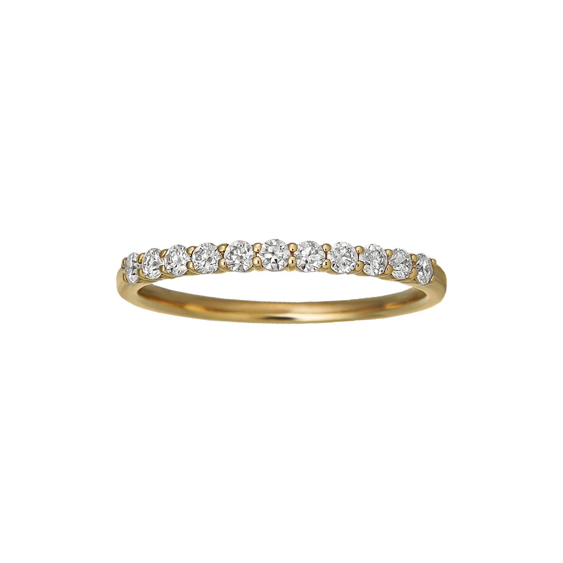 10K Moissanite Half Eternity 11-Stone Ring (Yellow Gold) - Product Image