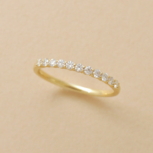 10K Moissanite Half Eternity 11-Stone Ring (Yellow Gold) - Product Image