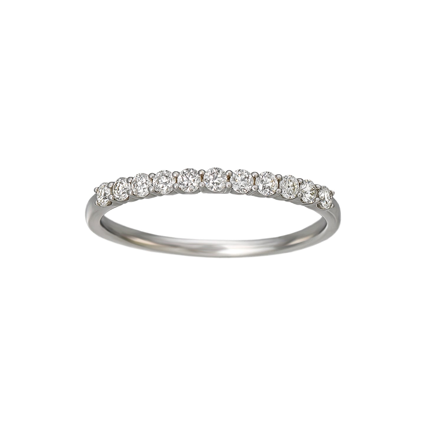 10K Moissanite Half Eternity 11-Stone Ring (White Gold) - Product Image