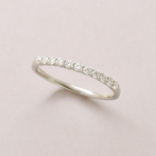 10K Moissanite Half Eternity 11-Stone Ring (White Gold) - Product Image