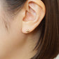 18K/10K Ruby Milgrain Flower Stud Earrings (Yellow Gold) - Model Image