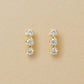 18K/10K Moissanite Trilogy Earrings (Yellow Gold) - Product Image