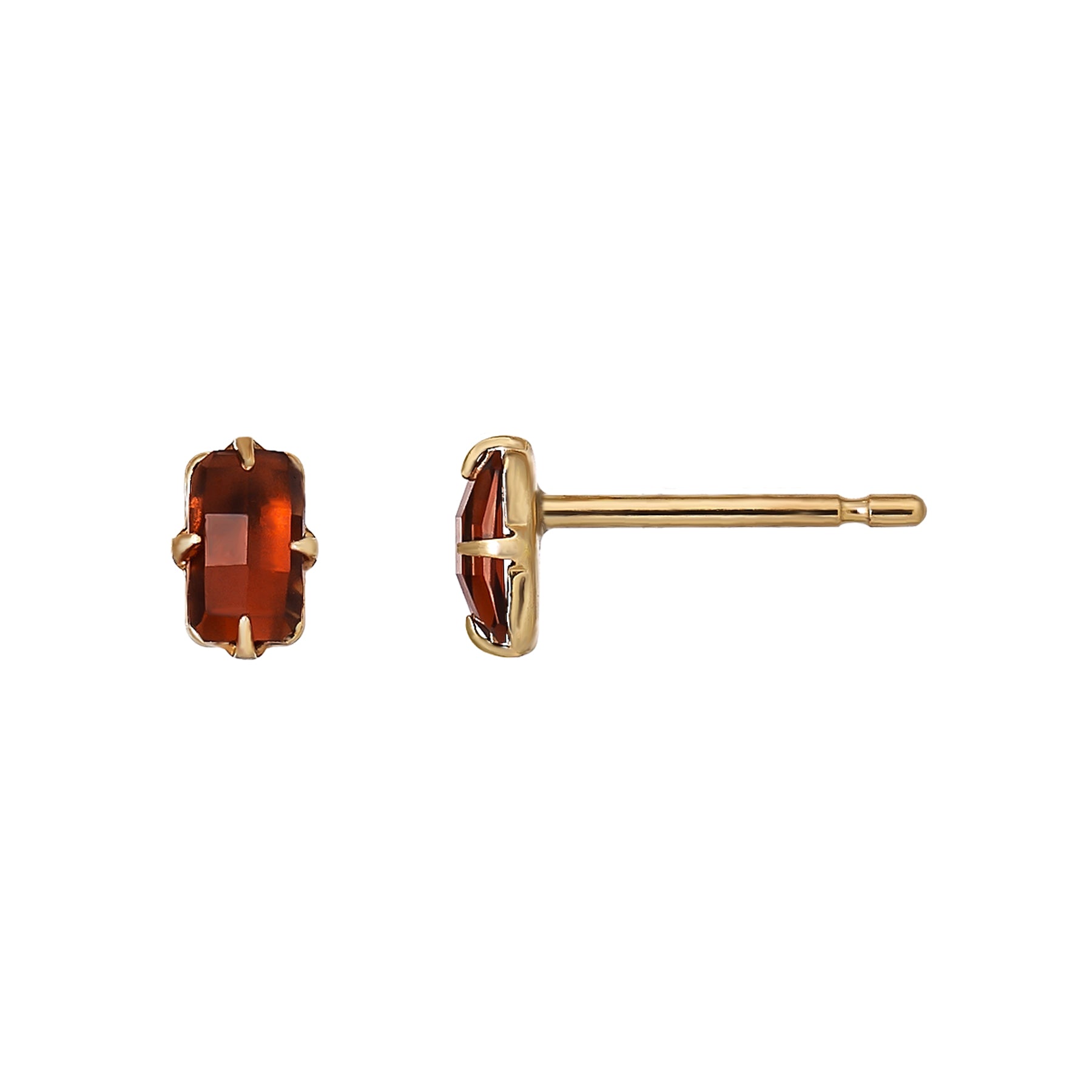 [Second Earrings] 18K Garnet Earrings (Yellow Gold) - Product Image