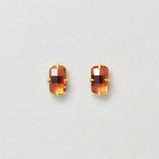 [Second Earrings] 18K Garnet Earrings (Yellow Gold) - Product Image