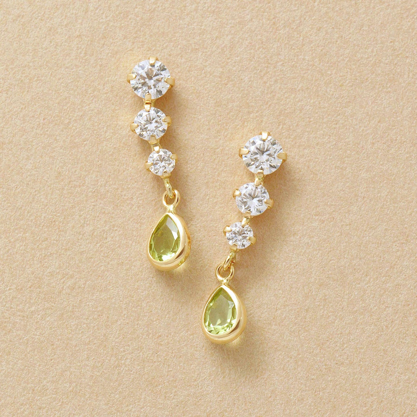 18K/10K Peridot Swinging Earrings (Yellow Gold) - Product Image