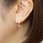 18K/10K Peridot Swinging Earrings (Yellow Gold) - Model Image