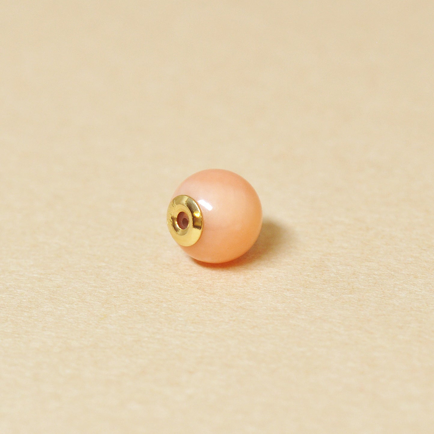 18K Gold Ball Earring Back (Coral) - Product Image