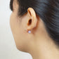 18K Gold Ball Earring Back (Lavender Amethyst) - Model Image