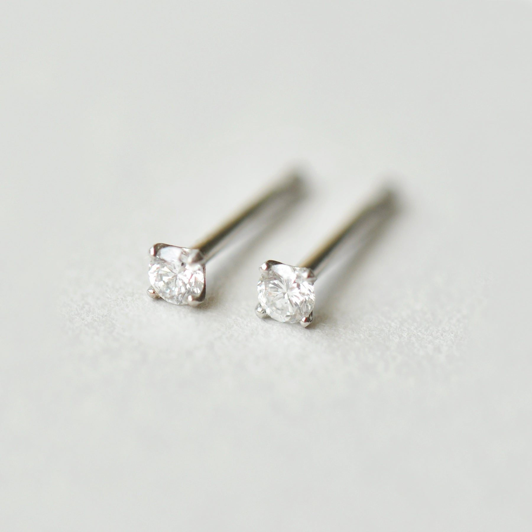 [Second Earrings] Platinum Diamond Earrings 0.08ct - Product Image