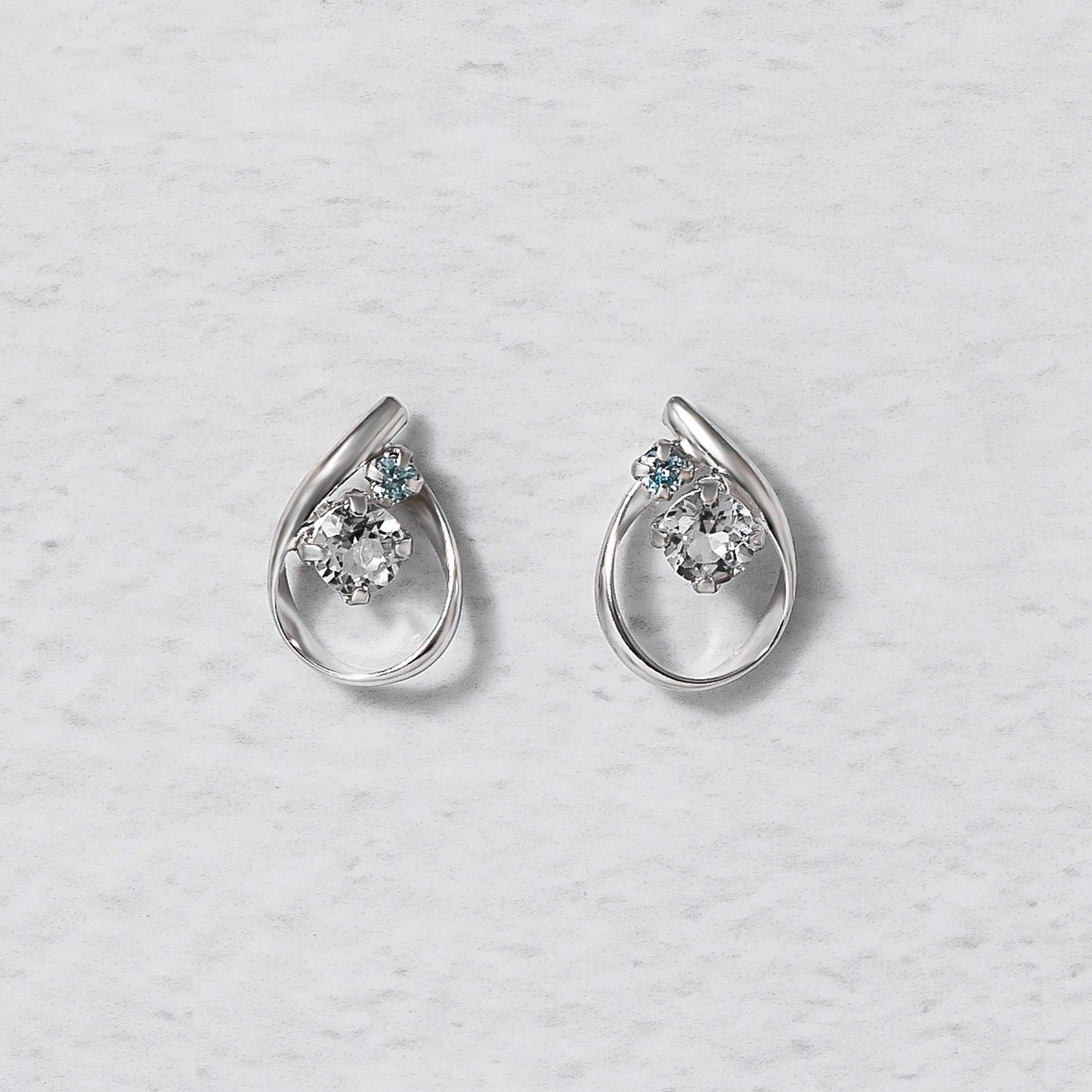 14K/10K Diamond Drop Earrings (White Gold) - Product Image