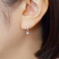 14K/10K Diamond Drop Swinging Earrings (White Gold) - Model Image